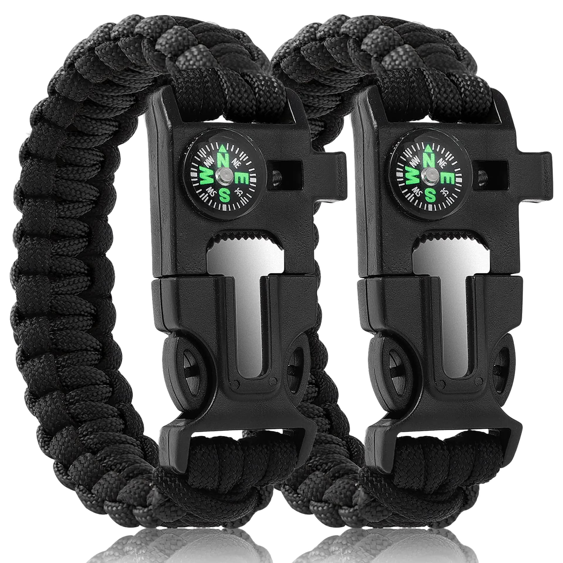 Paracord Survival Bracelet 5-in-1 Black