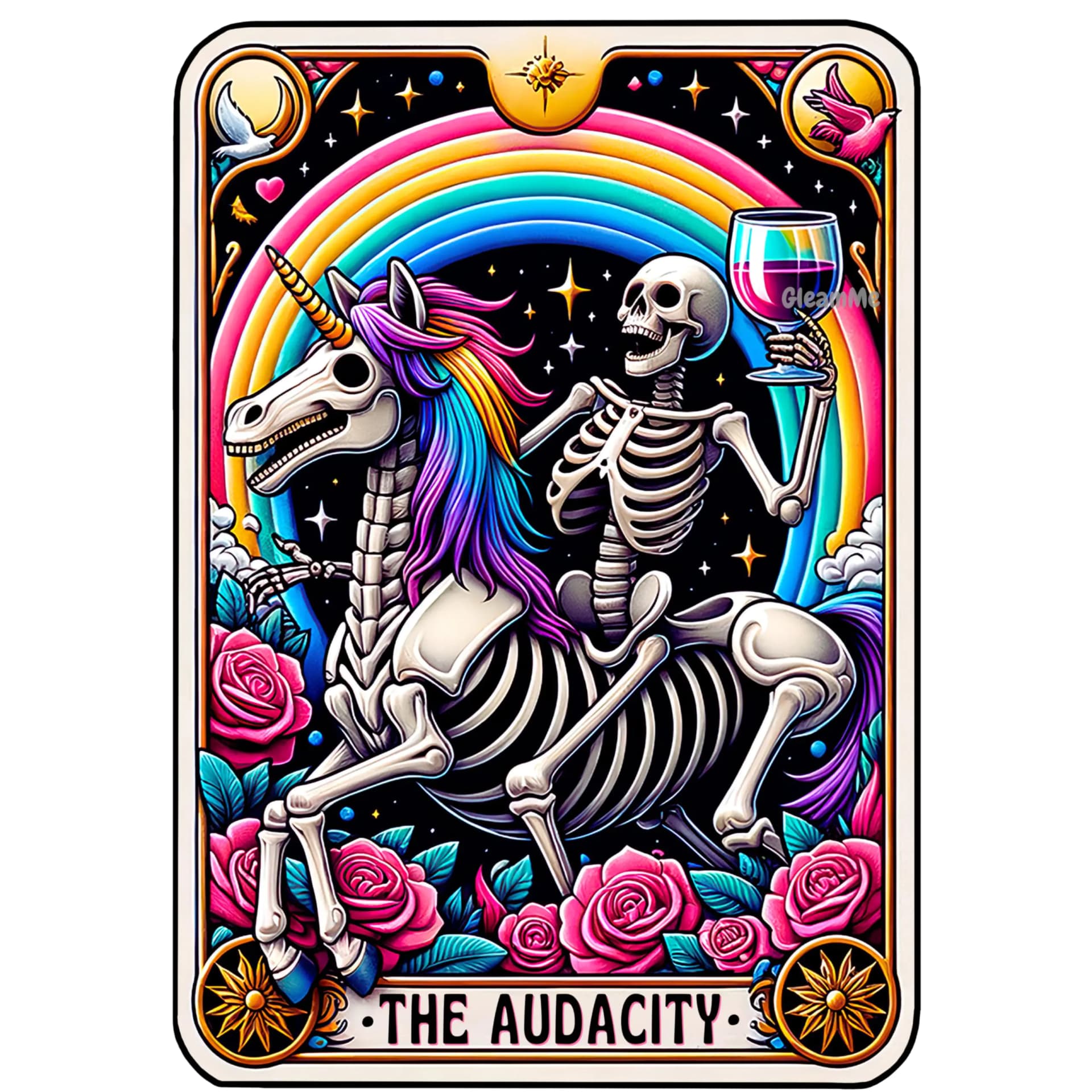 Audacity Tarot Handmade Skeleton Sticker Glossy