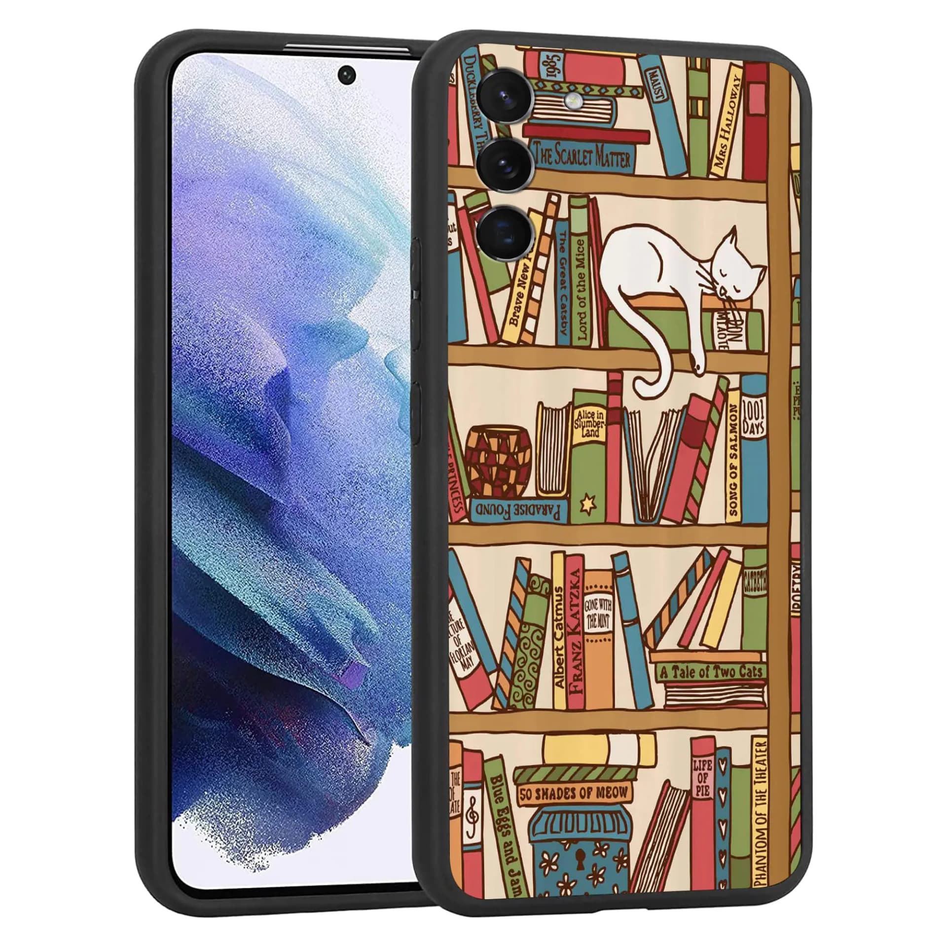 Samsung Galaxy S21 Plus Cute Cat Bookshelf Case