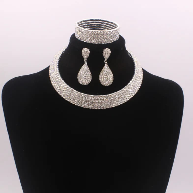 Personalized Layered Rhinestone Jewelry Set