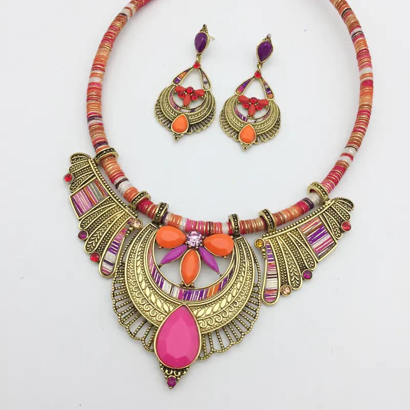 Bohemian Style Necklace and Jewelry Set