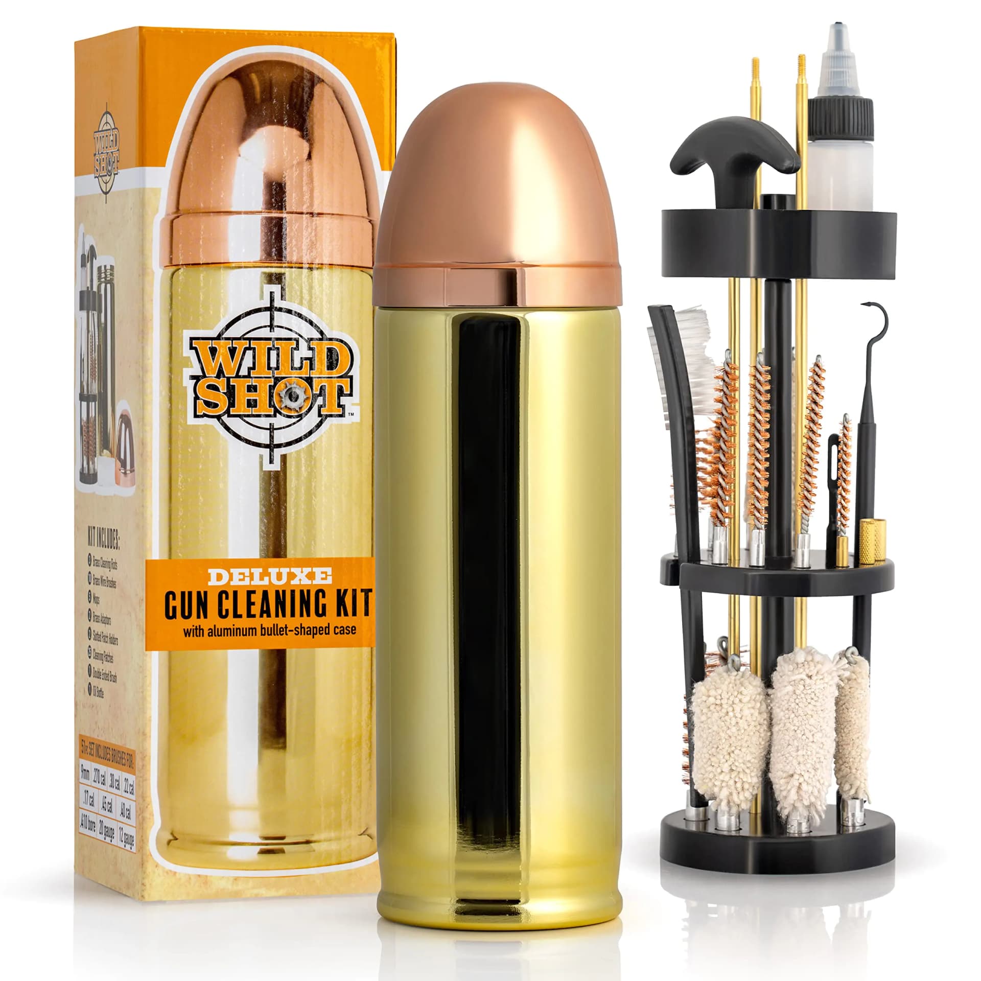 Gun Cleaning Kit with Aluminum Bullet Case
