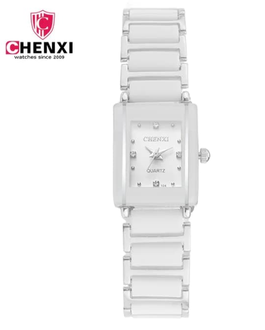 Fashionable Square Ceramic Couple Watches 104A