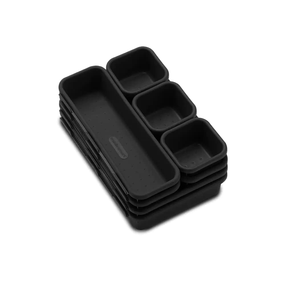 Antimicrobial Interlocking Drawer Organizer Bin Set
