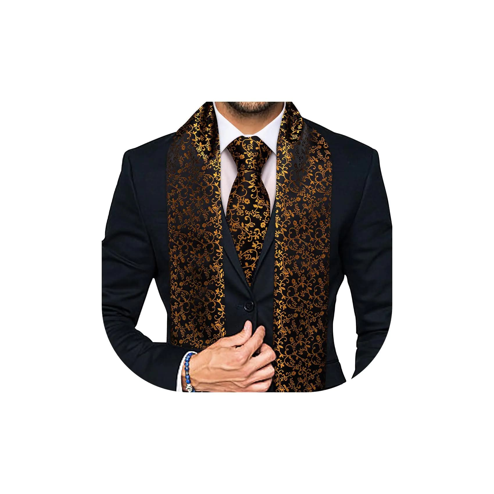 2-Piece Silk Scarf Set Men Women