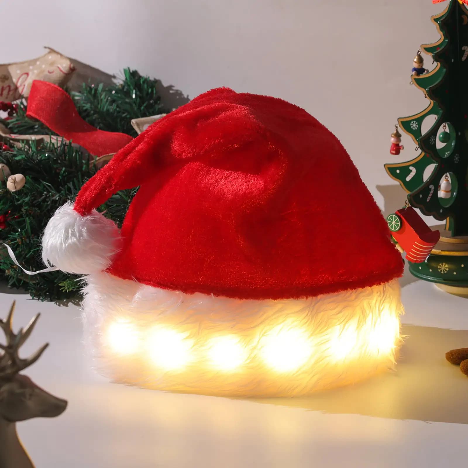 LED Light-Up Santa Hat