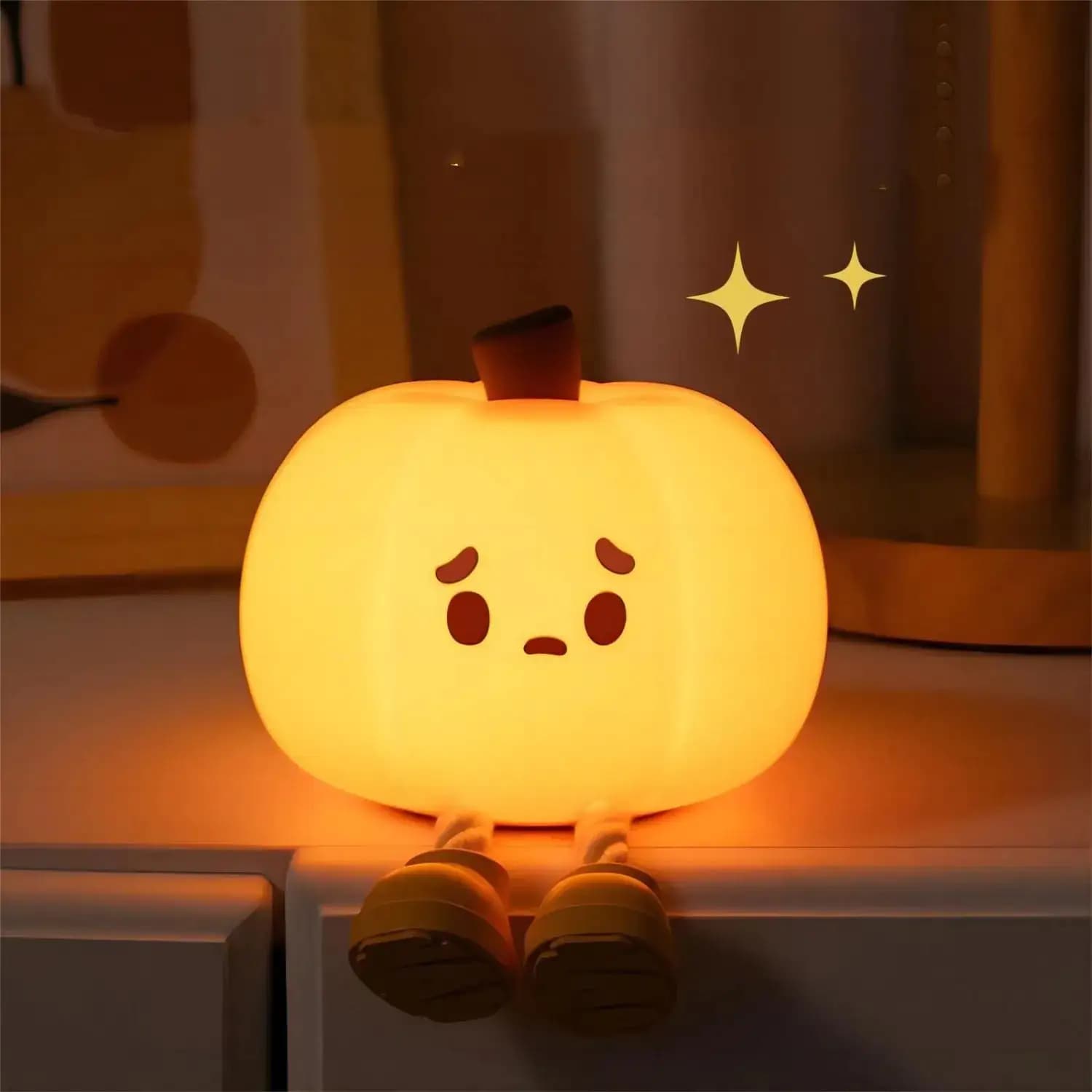 Halloween Pumpkin Silicone Touch Dimmable Night Light