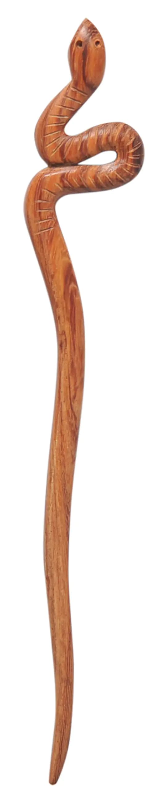 Mary Crafts Wooden Brown Snake Hair Pin Hair Stick Hair Fork Hair Accessory Handmade 6.9"