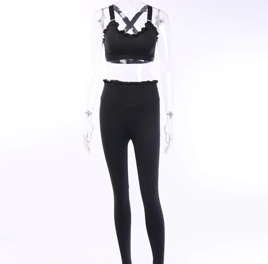 Lace Edge Yoga Set - Activewear Yoga Outfit