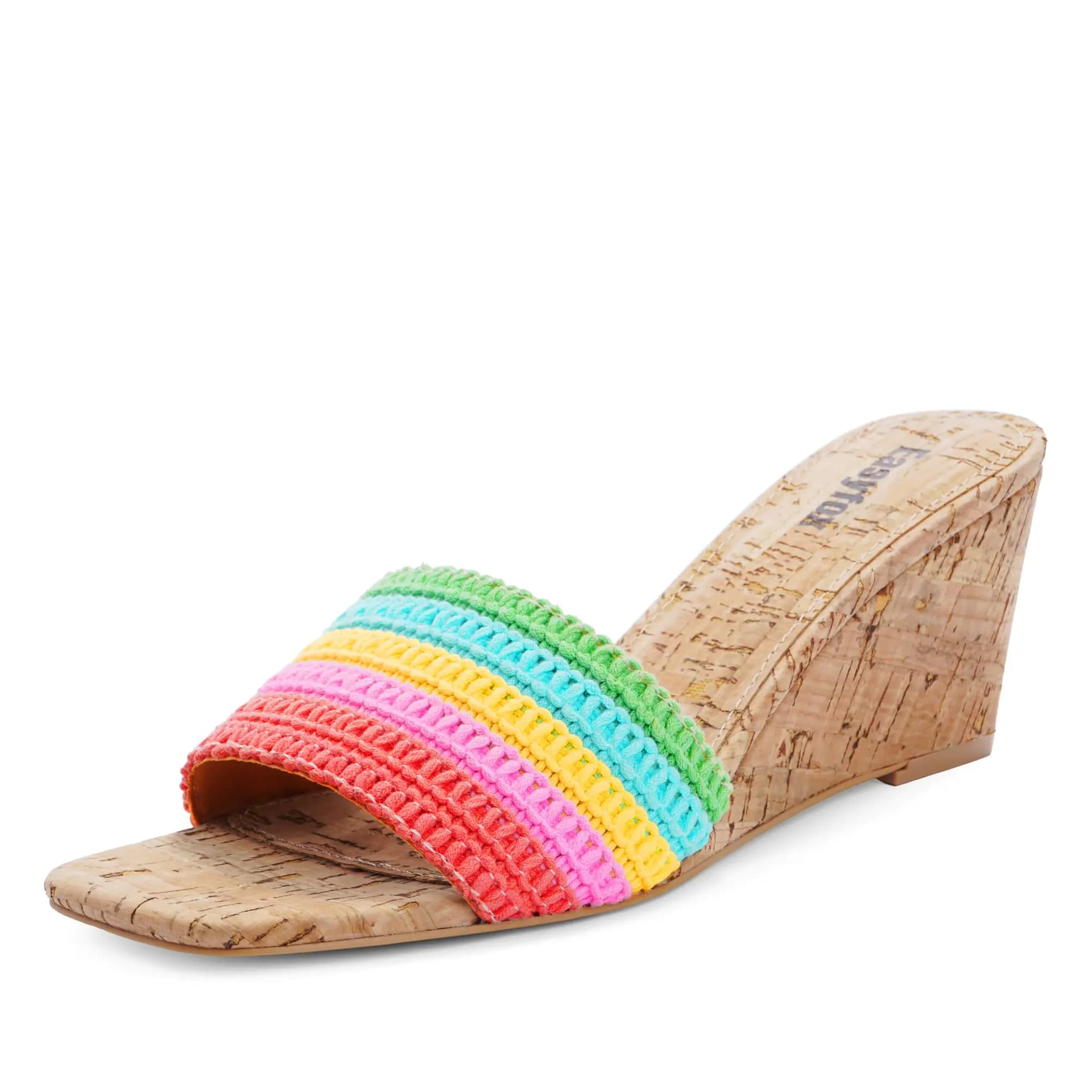 Women's Rainbow Wedge Sandals Open Toe