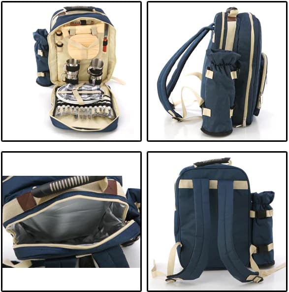 4-Person Picnic Bag with Camping Utensils and Gear