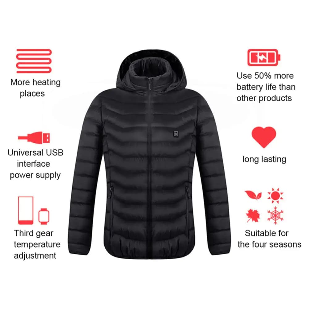 Heated USB Electric Jacket Thermal Winter Coat