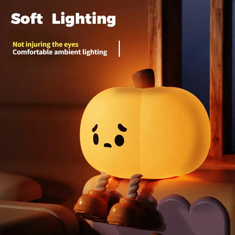 Halloween Pumpkin Silicone Touch Dimmable Night Light