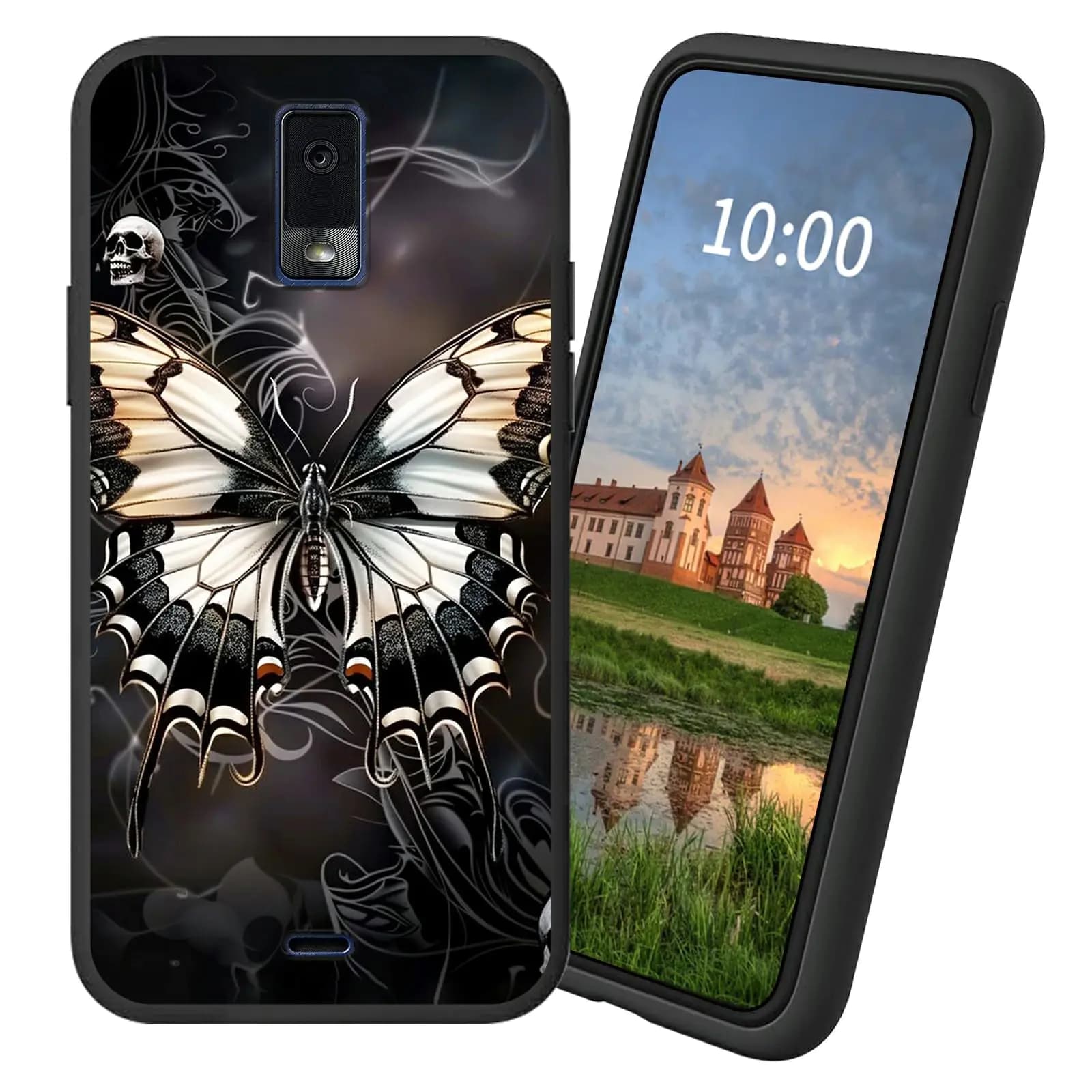 Dikoer for BLU View 2 B130DL Phone TPU Soft Matte Candy Cover Men Womens Cell Phone Accessories Bumper Shockproof Protection Case for BLU View 2 5.5 Inch Gray Butterfly