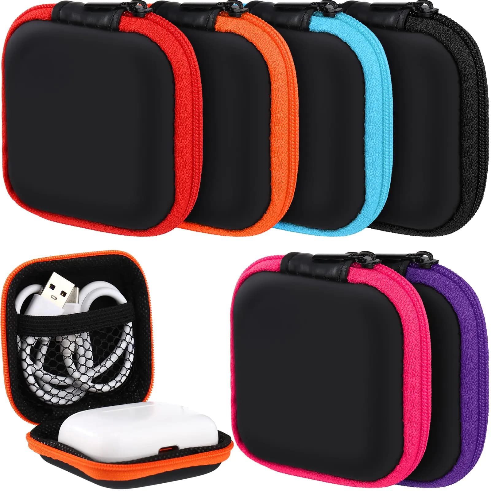 EVA Earbud Case with Hook and Organizer