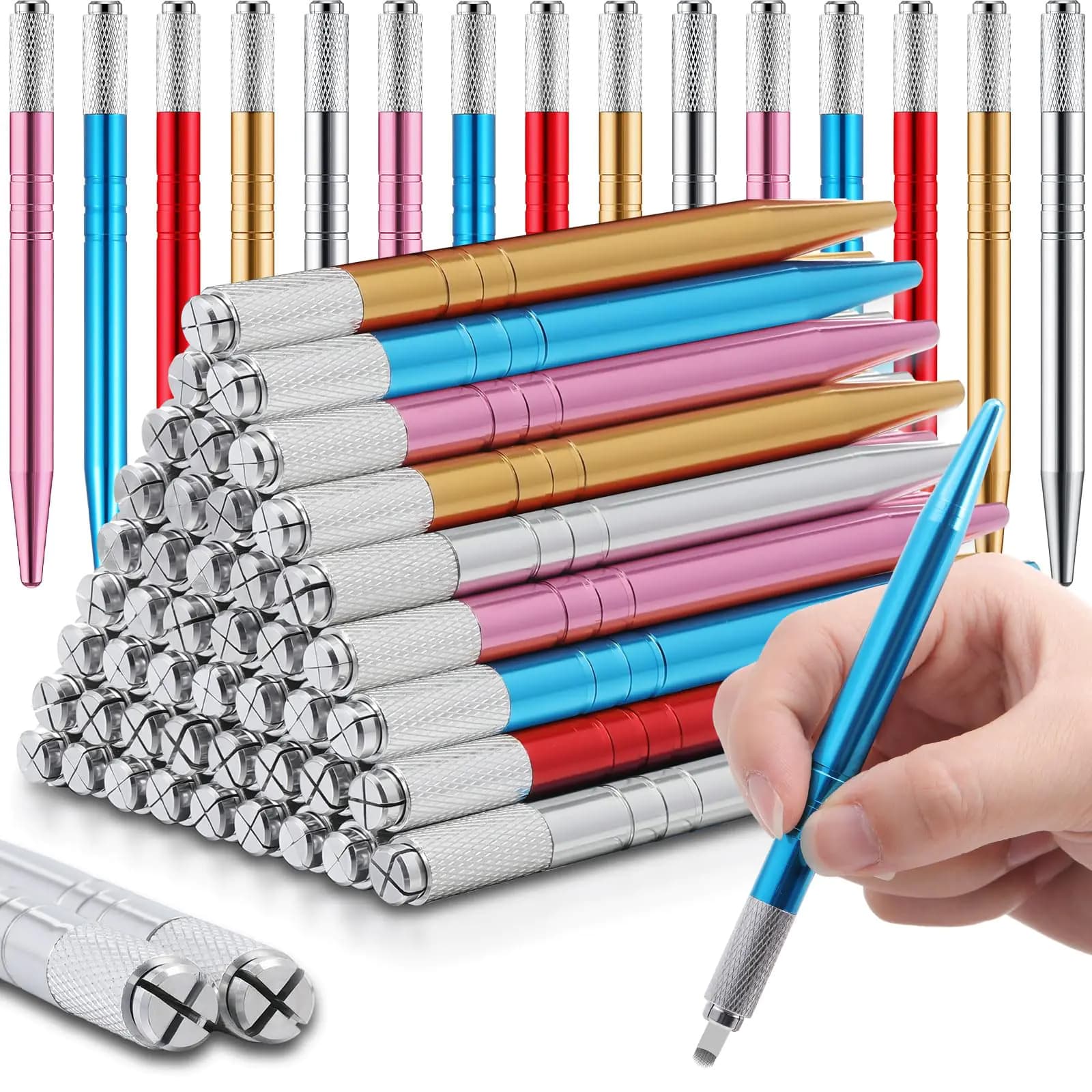 Microblading Pen Manual Eyebrow Tool Set Multicolor