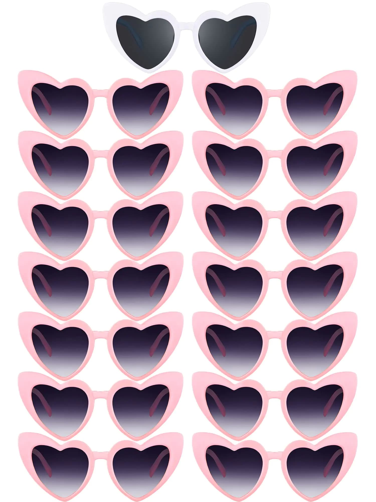 Heart Shaped Sunglasses, Pink and White