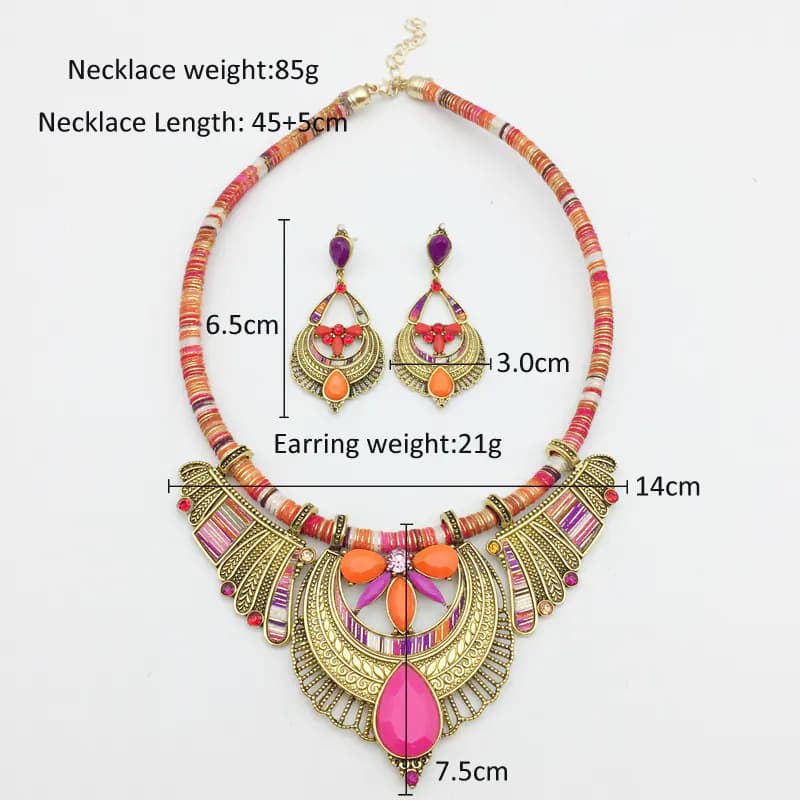 Bohemian Style Necklace and Jewelry Set