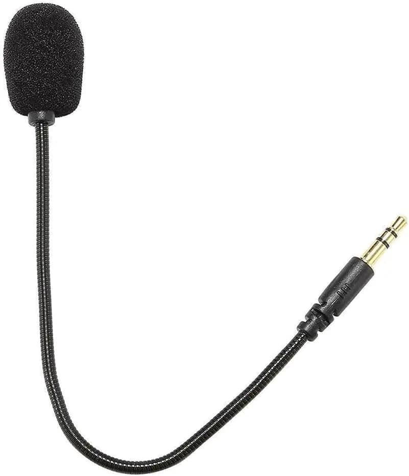 Black Adjustable Gaming Headset Microphone with 3.5mm Jack