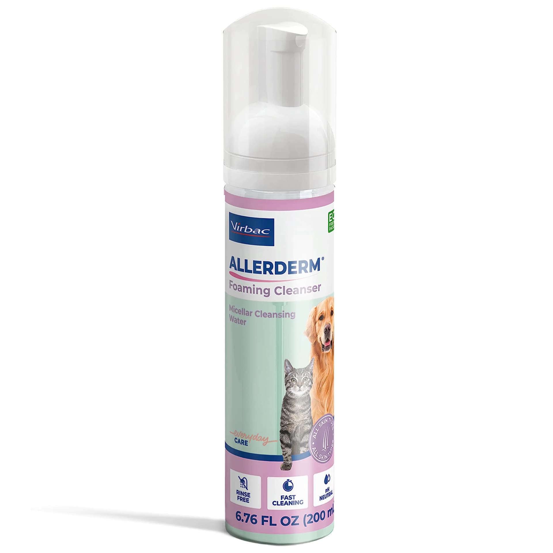 Allerderm Rinse-Free Micellar Foam Pet Shampoo