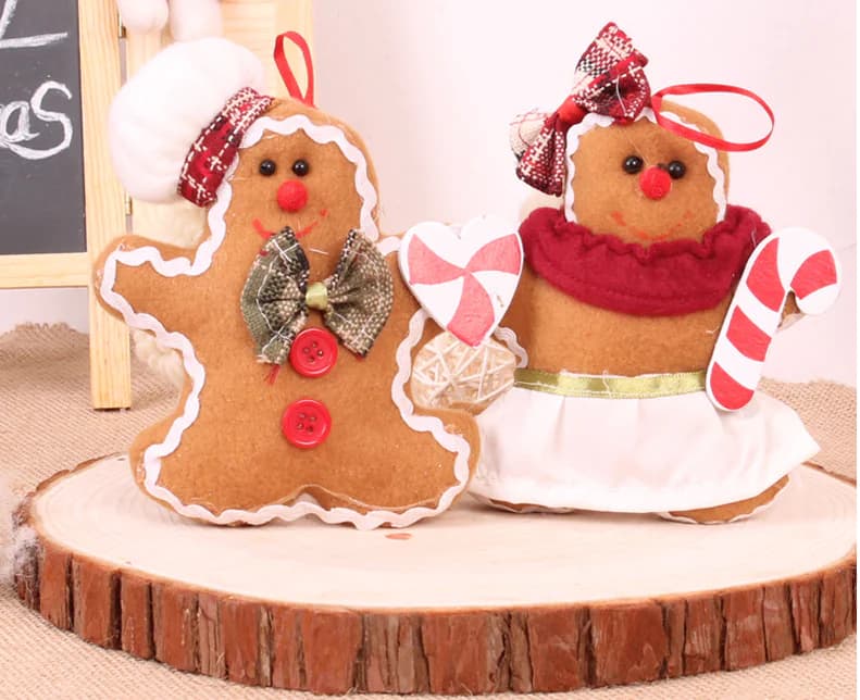 Gingerbread Man and Snowman Christmas Decorations