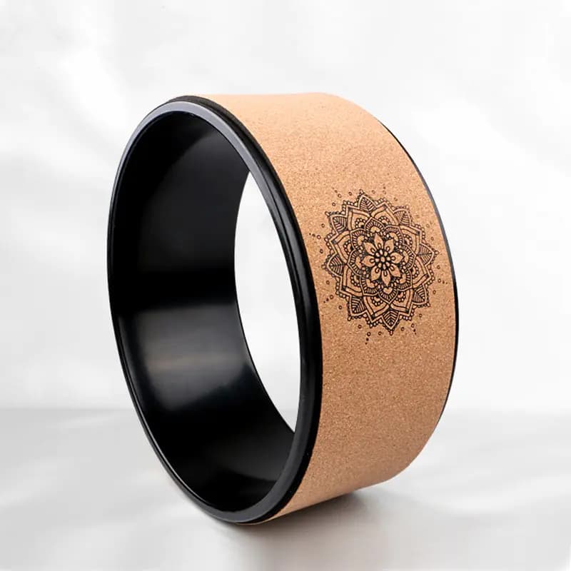 Cork Rubber Yoga Wheel - Yoga Aid for Balance Support