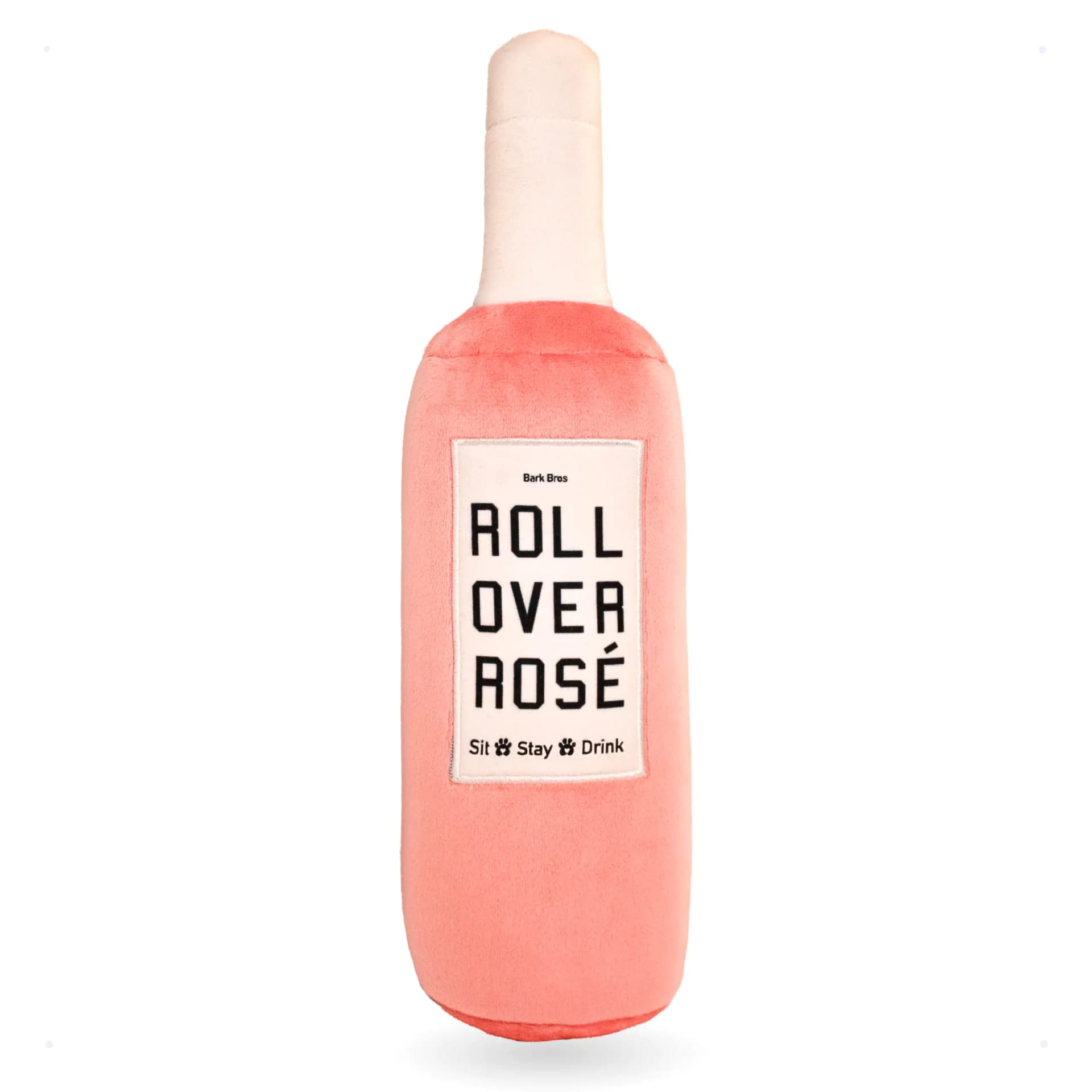 Rose Wine Bottle Plush Squeaky Dog Toy