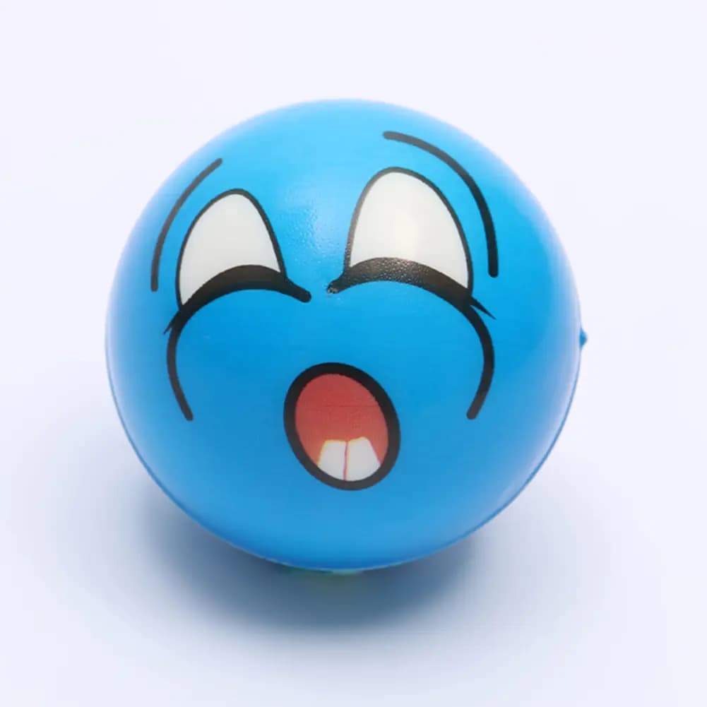 5cm Yellow Emoji PU Stress Ball for Kids Toys