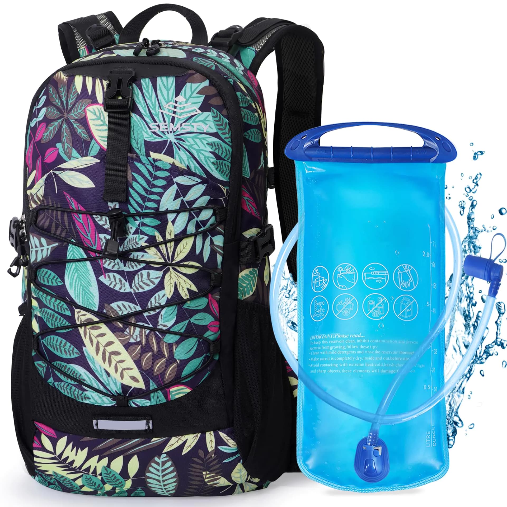 Hiking Backpack with Water Bladder and Rain Cover