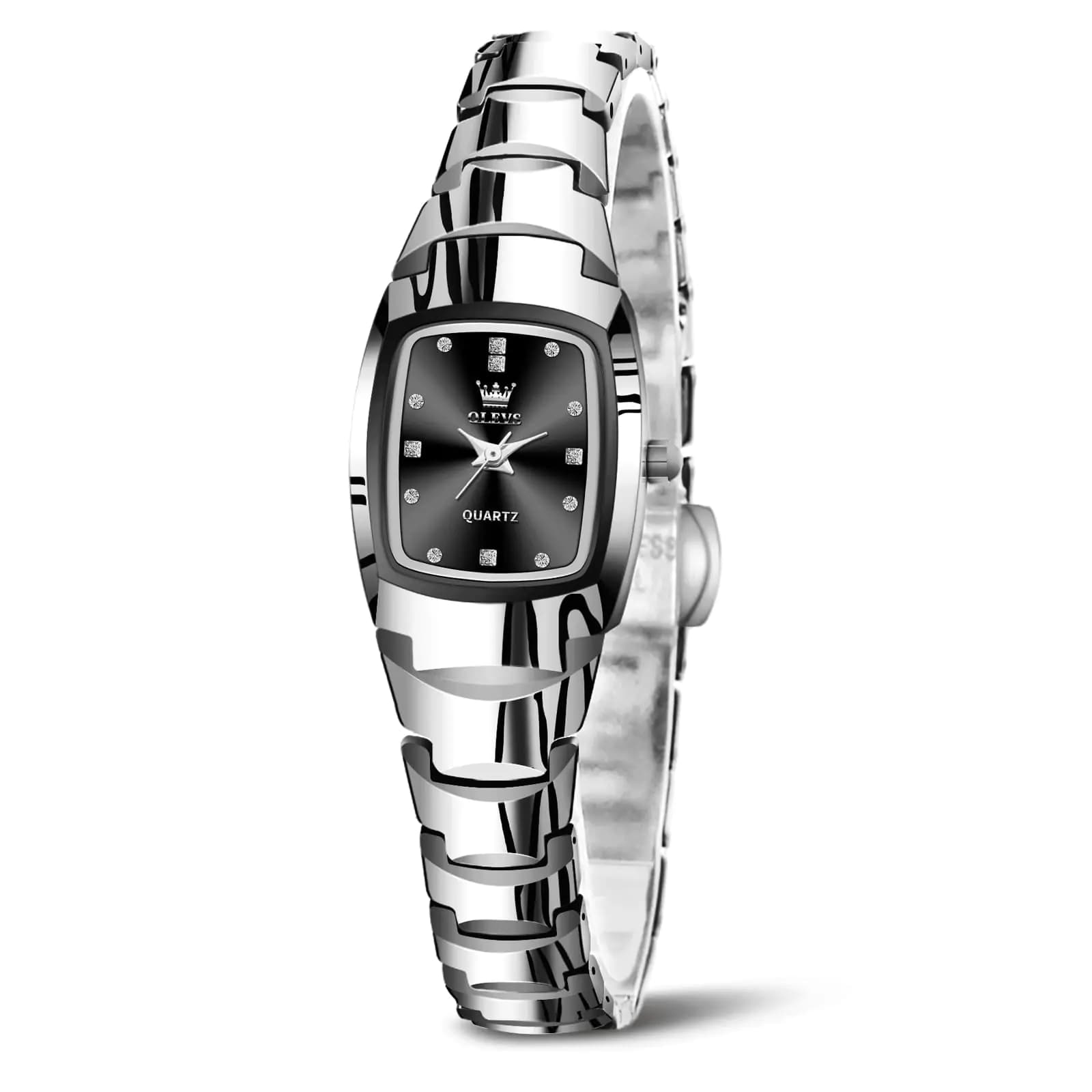 Women's Silver Tungsten Steel Square Watch