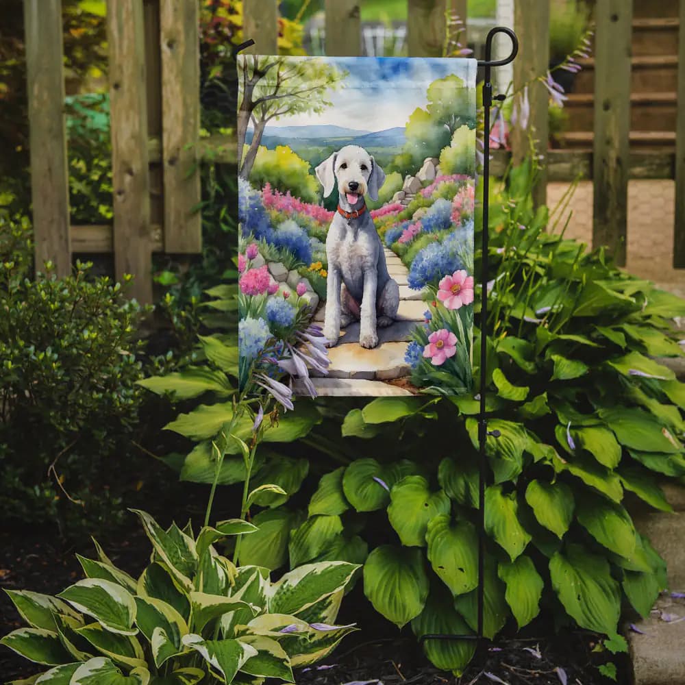 Bedlington Terrier Spring Garden Flag