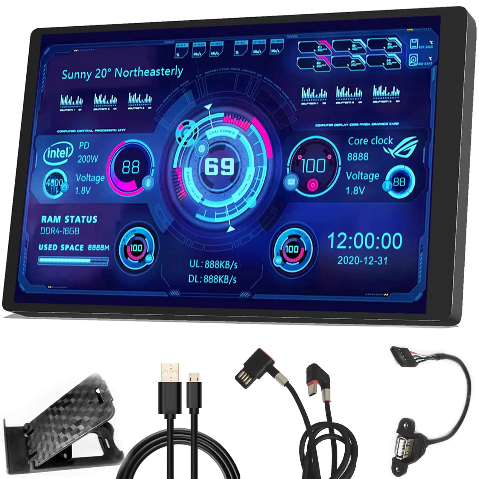 PC Temperature Display with ARGB Monitor