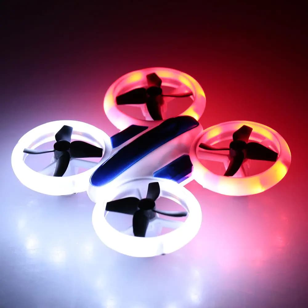 Quadcopter with Colorful LED Lights and Disc Design