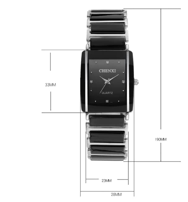 Fashionable Square Ceramic Couple Watches 104A