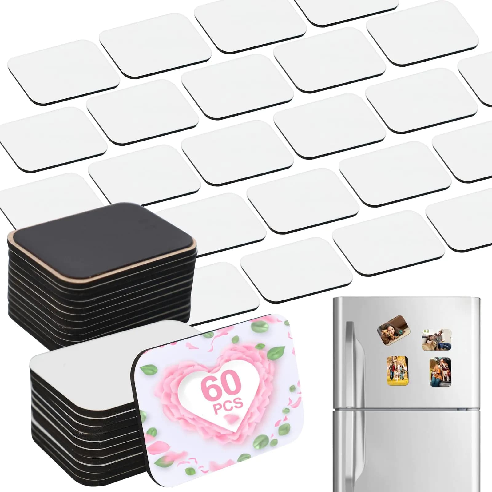 Sublimation Blank Refrigerator Magnets 120 Piece Set