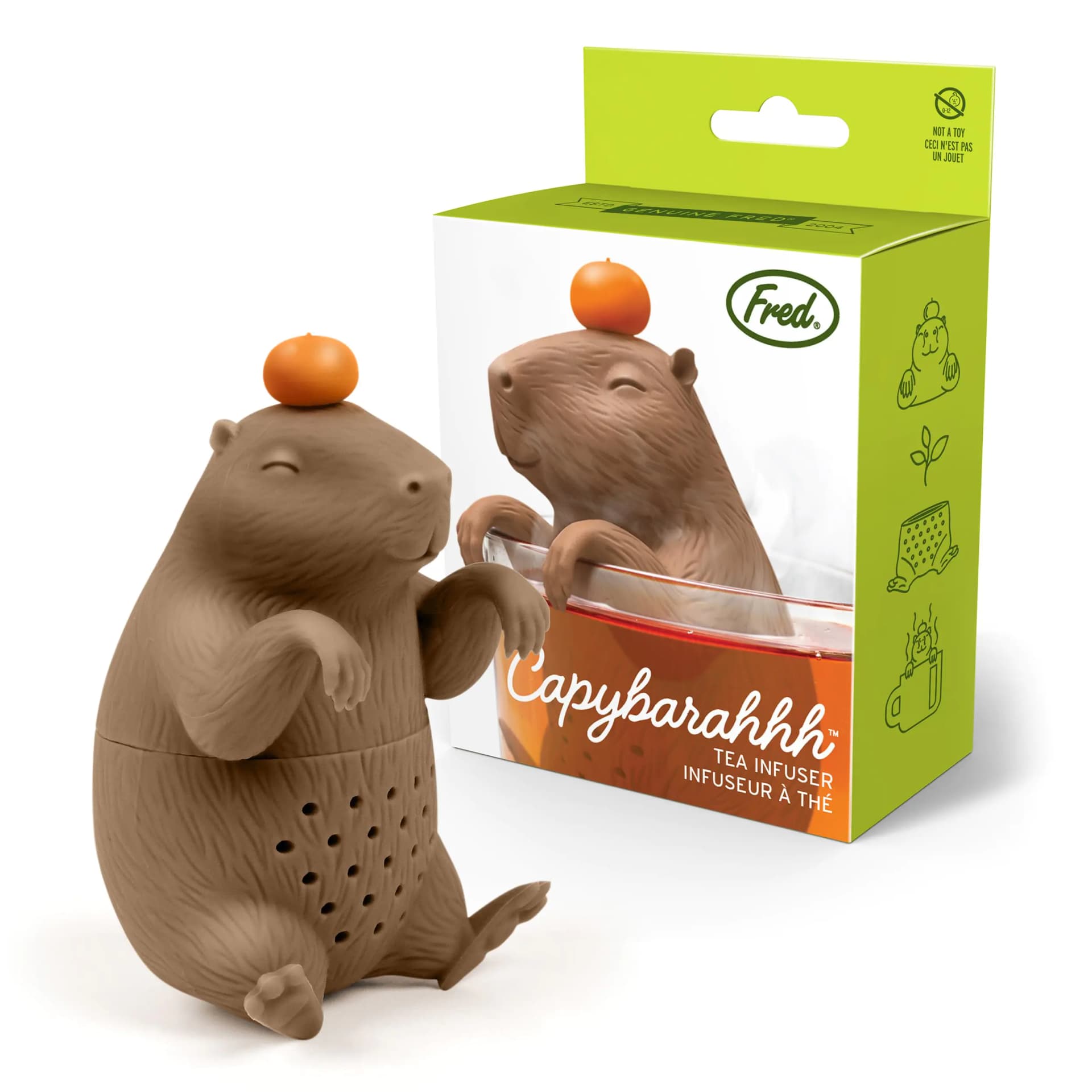 Genuine Fred CAPYBARAHHH Tea Infuser Cute Capybara Design- For Loose Leaf Tea Flexible Easy to Clean Silicone Fun Gift for Tea Lovers Clever Kitchen Gadget