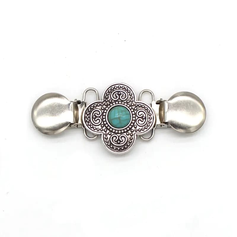 Turquoise Sweater Clip Brooch for Women Fashion