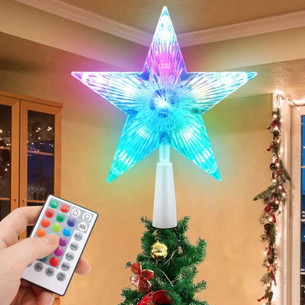 LED Christmas Tree Topper Star with Remote Control