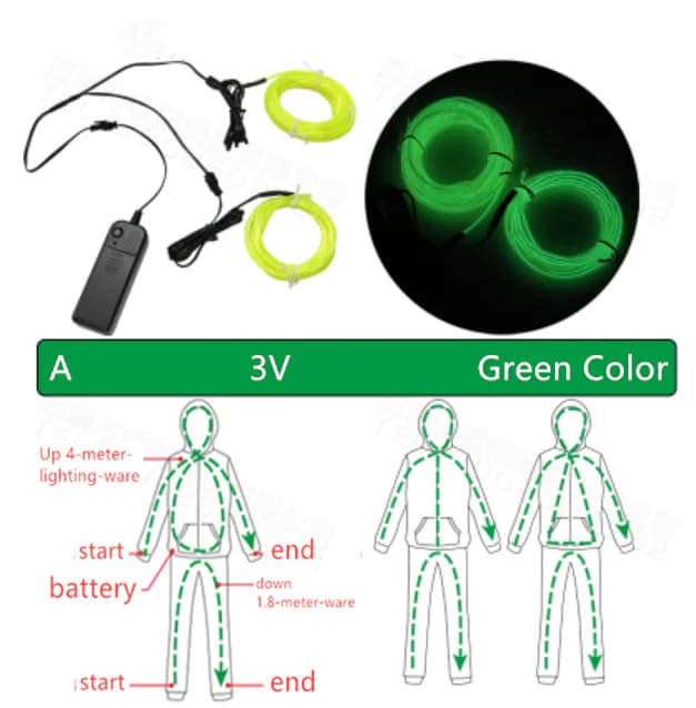 Fluorescent Dance Performance Costume with LED Lights