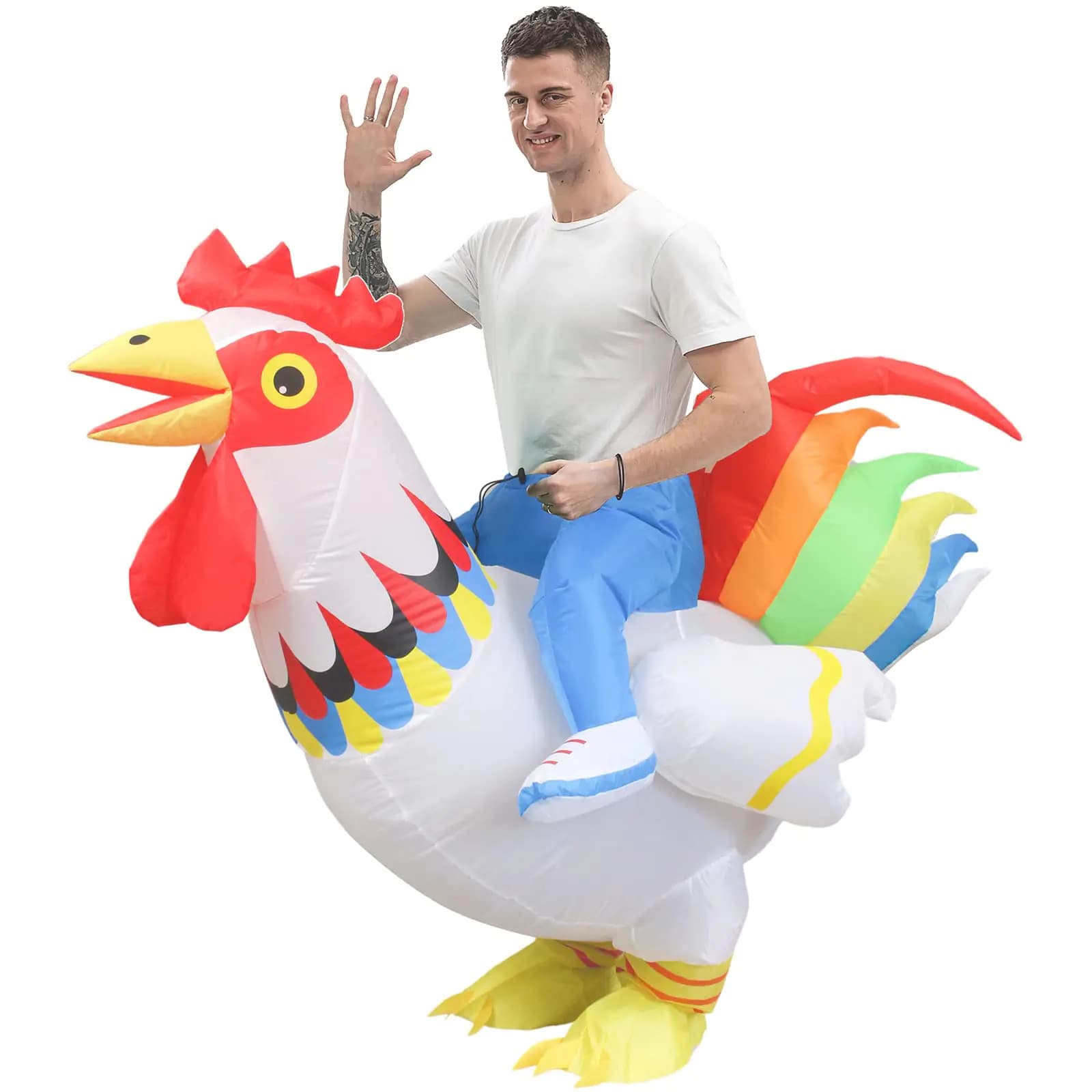 Inflatable Chicken Costume Adult White