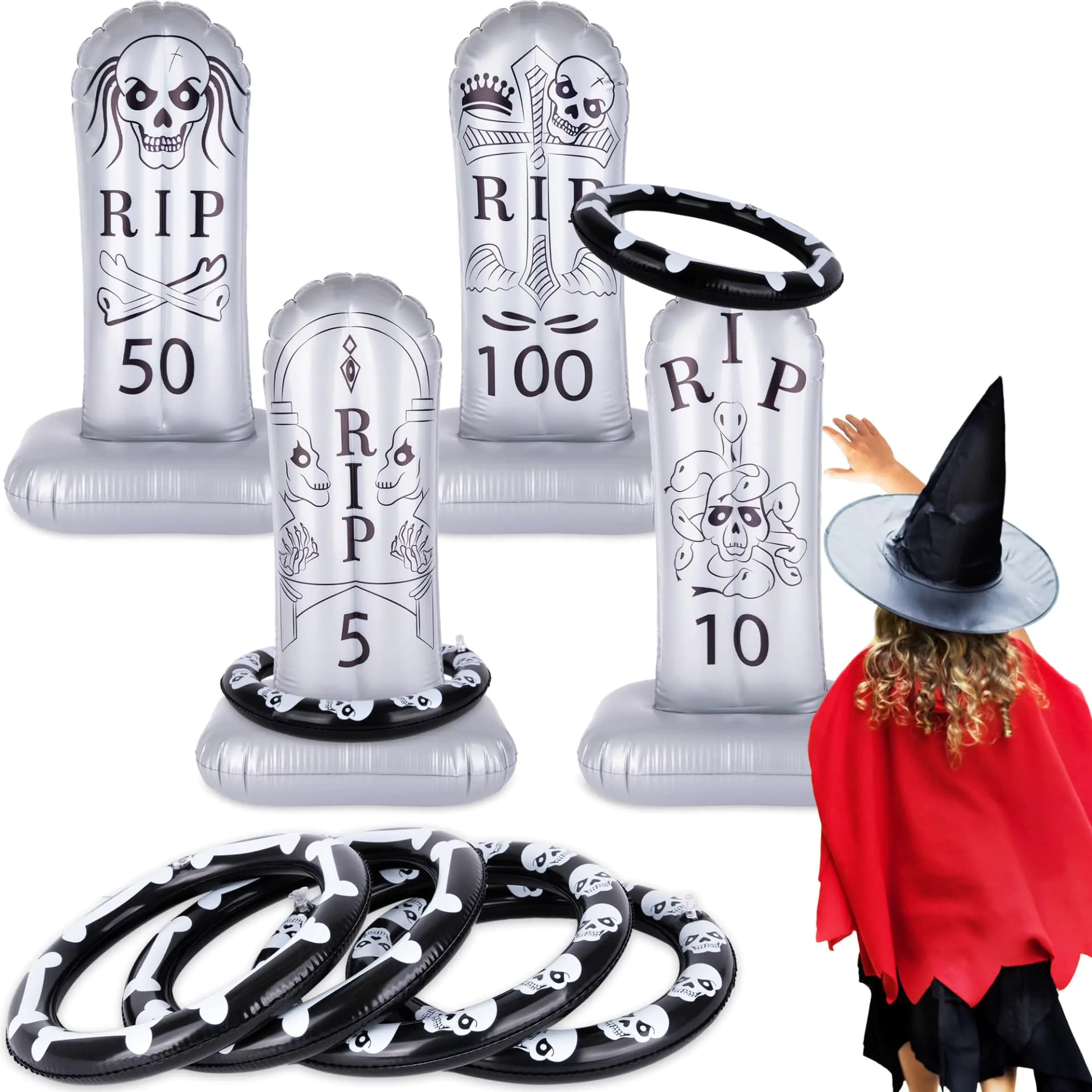 Tombstone Halloween Ring Toss Game Set