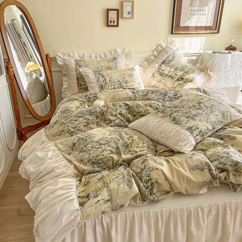 French Romantic 4-Piece Cotton Bedding Set