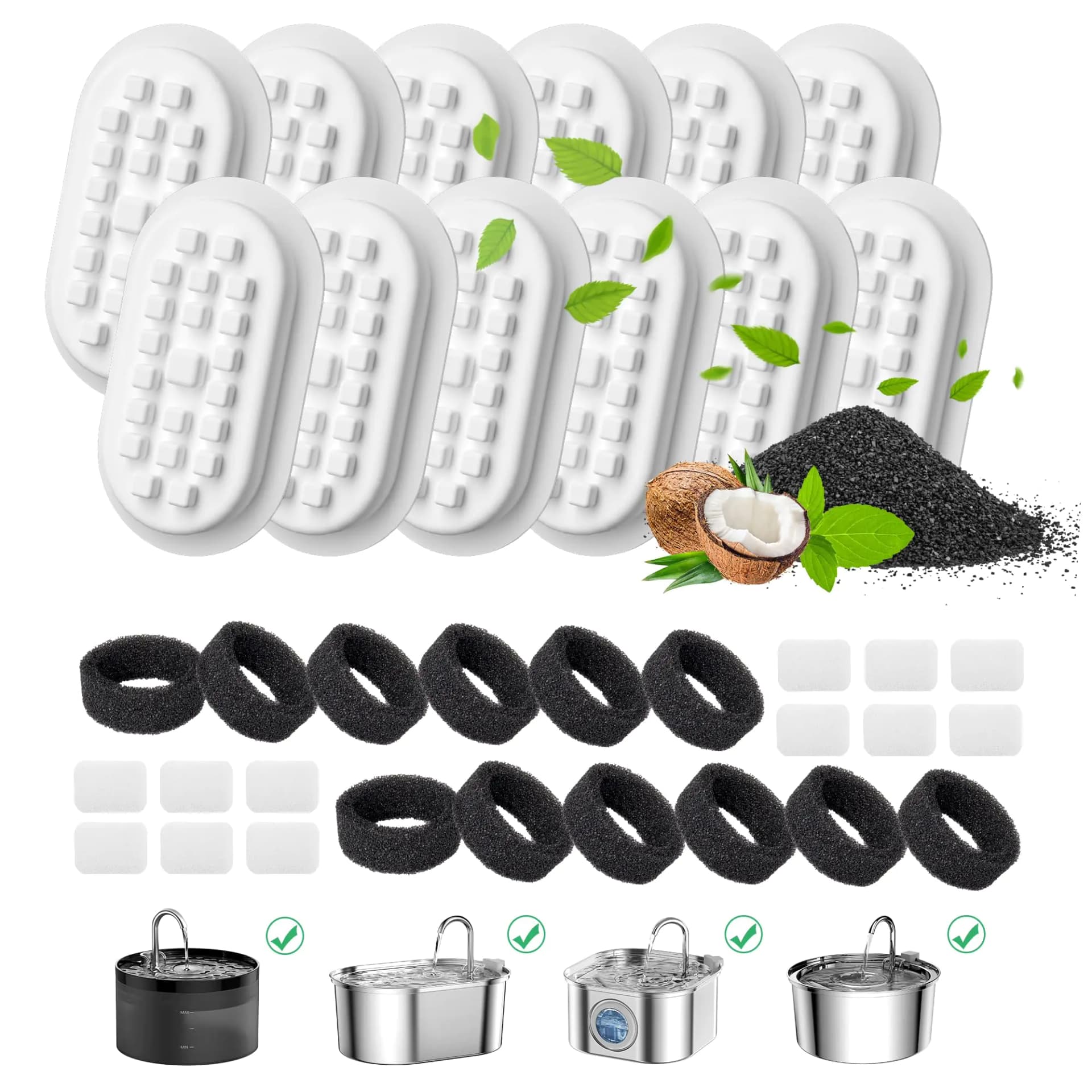 Cat Water Fountain Replacement Filters 36 Pack