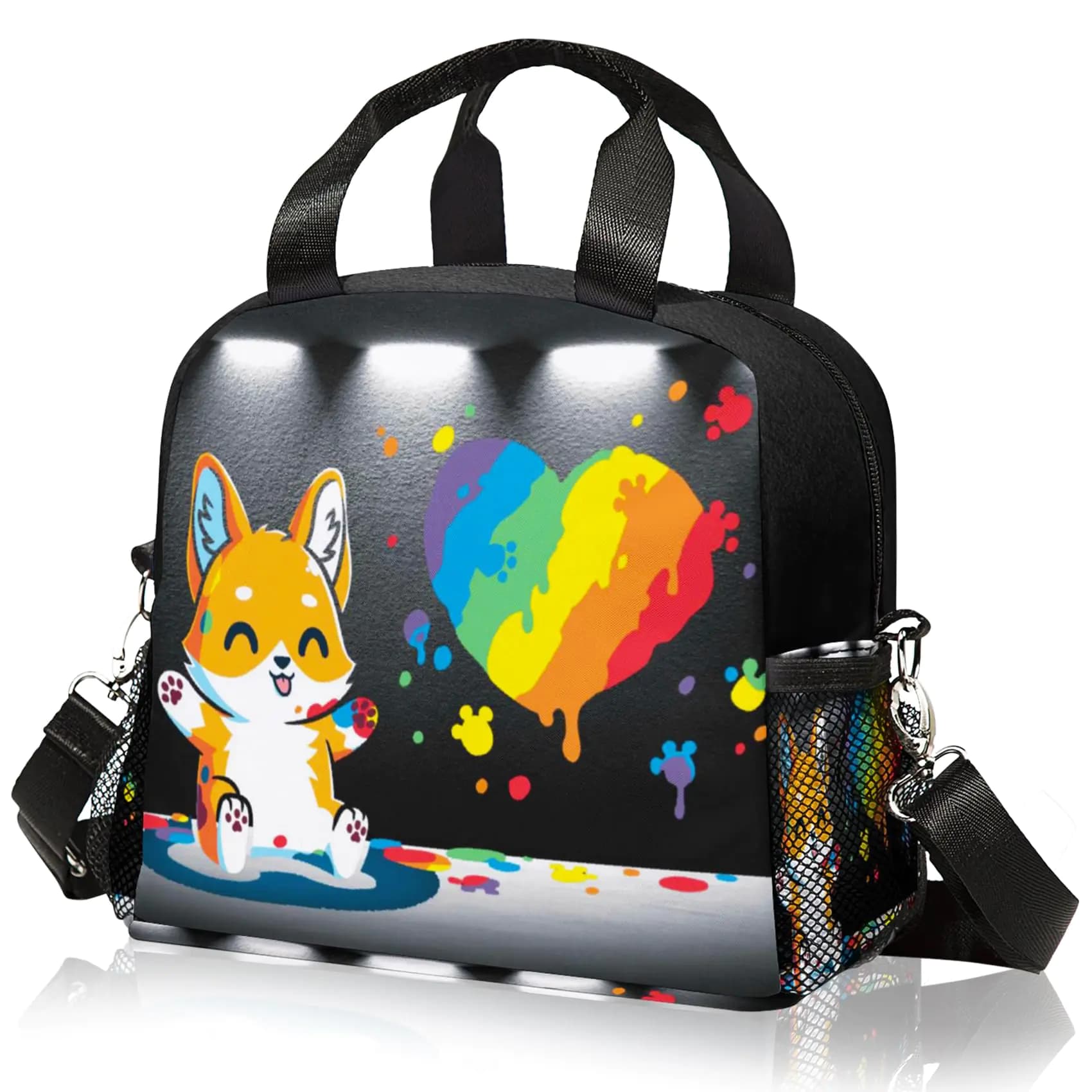Insulated Corgi Lunch Bag With Shoulder Strap
