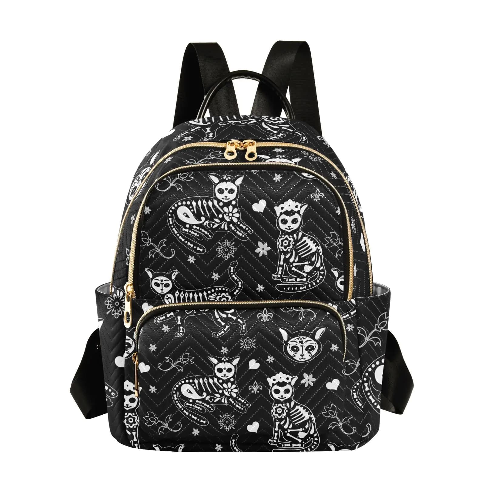 Women's Lightweight Travel Backpack With Cat Design