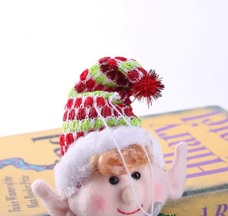 Christmas Decorations Red Green Elf Figurines