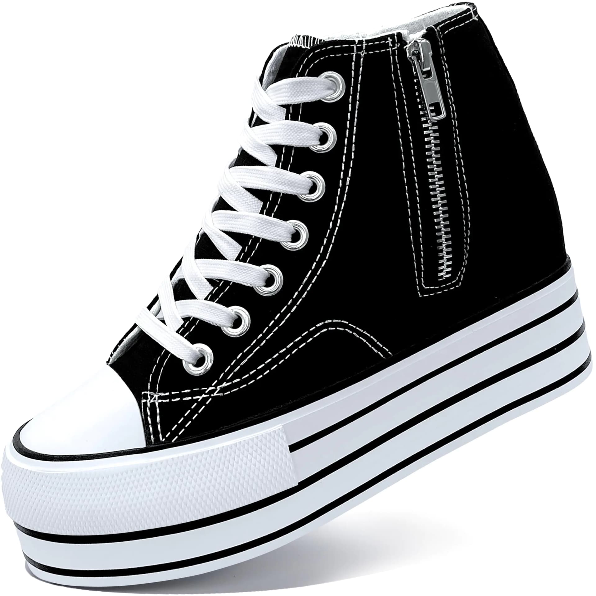 Women's Platform Wedge High Top Canvas Sneakers