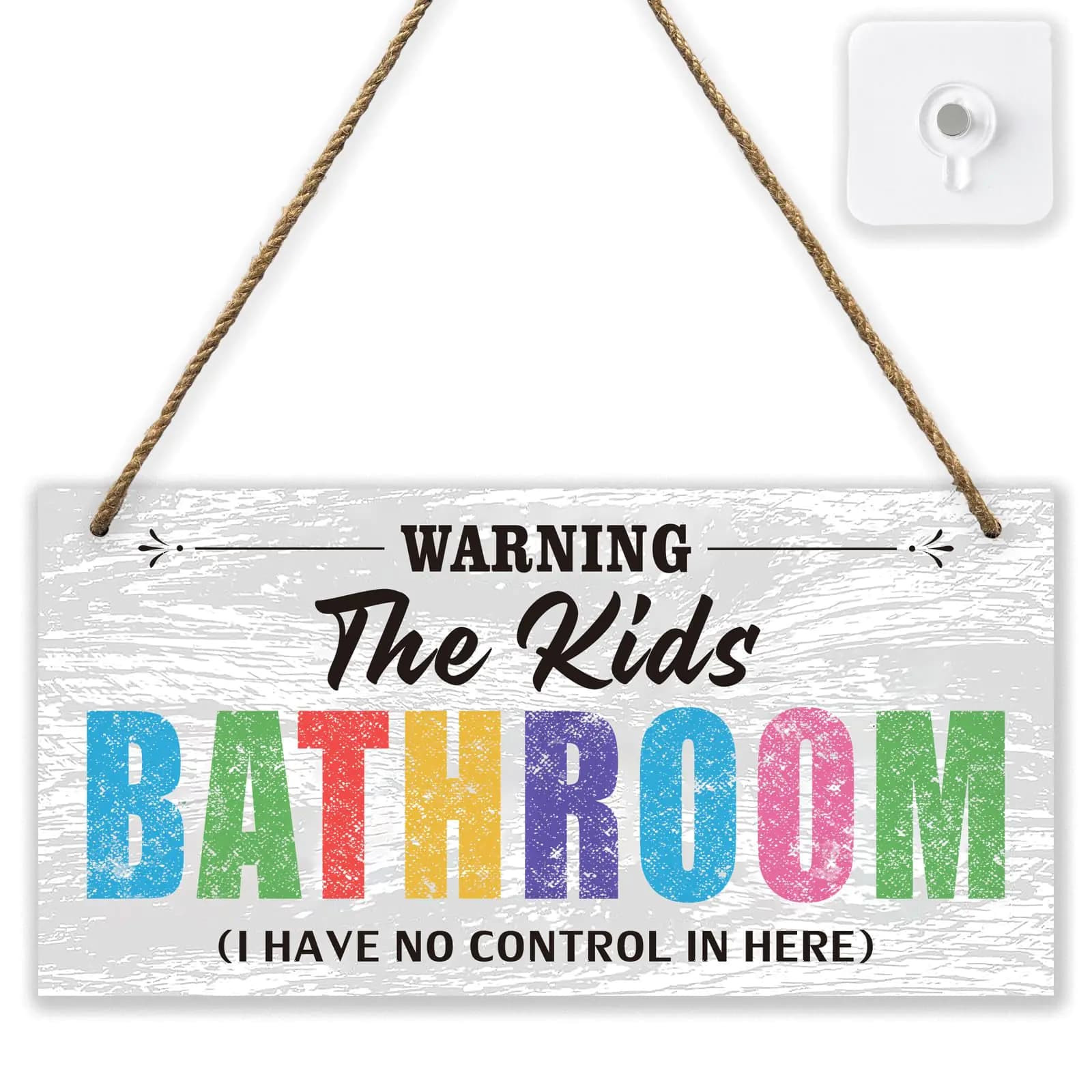 Kids Bathroom Wood Door Sign Decor