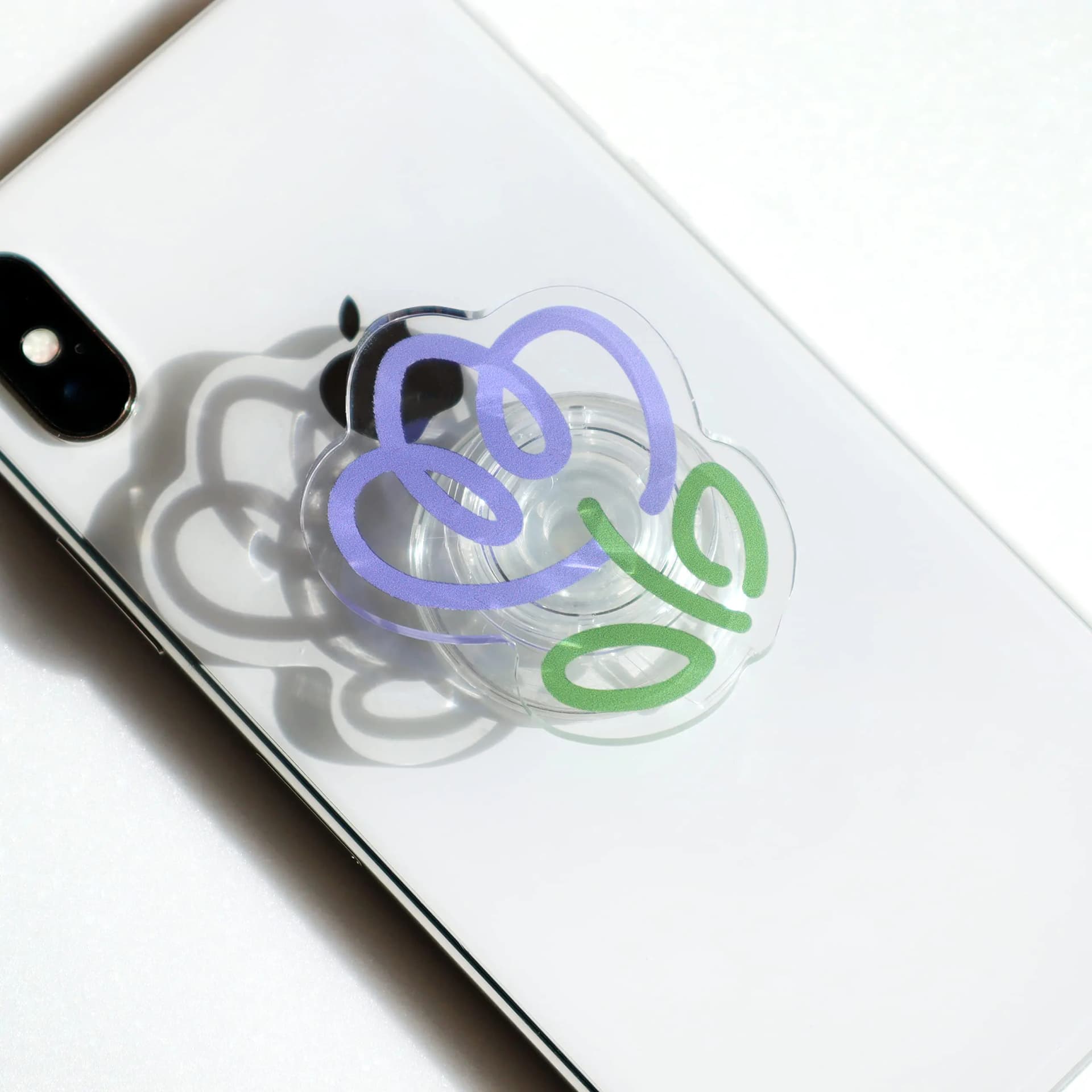 Acrylic Tulip Flower Phone Grip Stand Violet