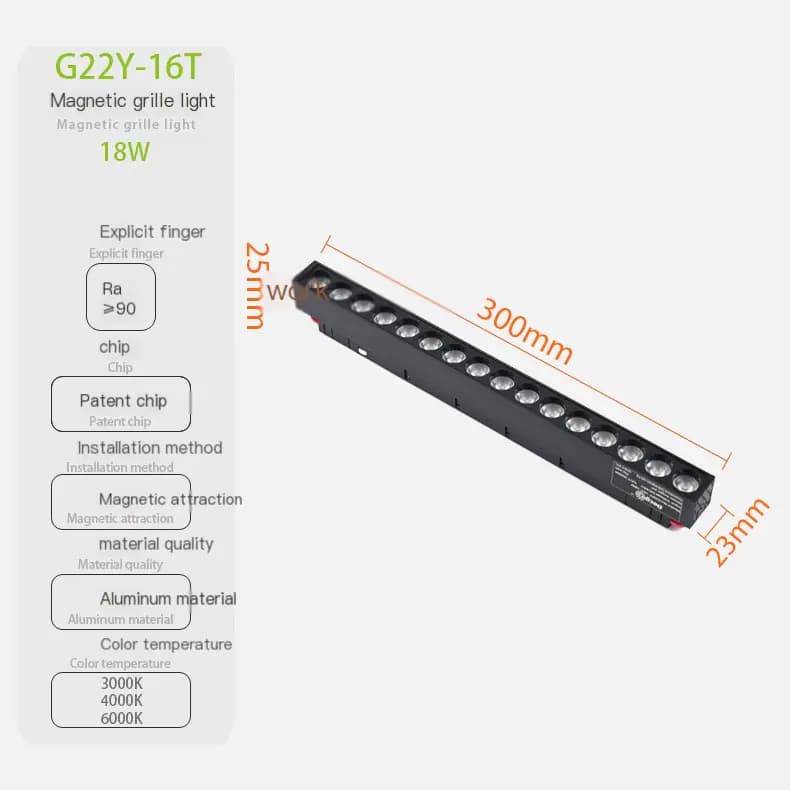 22Y Series Magnetic Track LED Lights with High CRI